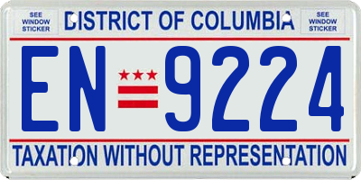 DC license plate EN9224