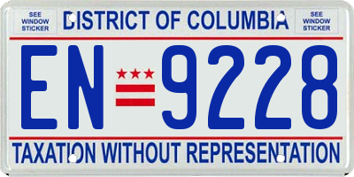 DC license plate EN9228