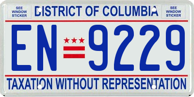 DC license plate EN9229