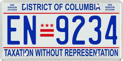 DC license plate EN9234