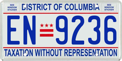 DC license plate EN9236