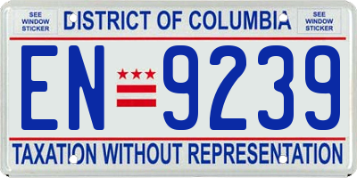 DC license plate EN9239