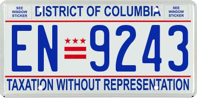 DC license plate EN9243