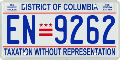 DC license plate EN9262