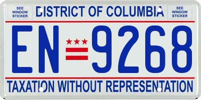 DC license plate EN9268