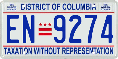 DC license plate EN9274