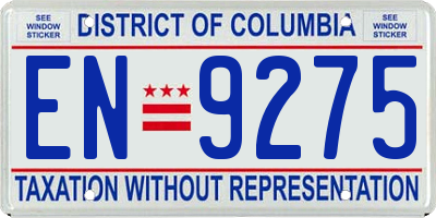 DC license plate EN9275