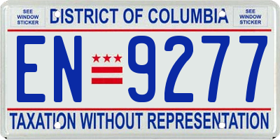 DC license plate EN9277