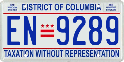 DC license plate EN9289