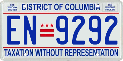 DC license plate EN9292