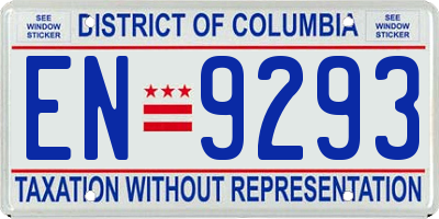 DC license plate EN9293