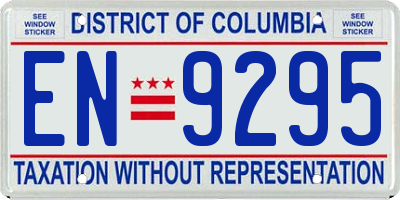 DC license plate EN9295