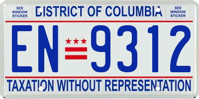 DC license plate EN9312