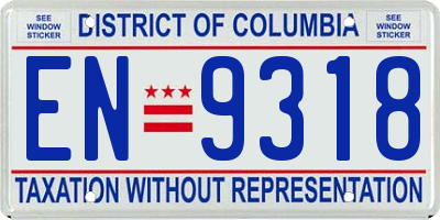 DC license plate EN9318