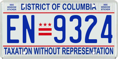 DC license plate EN9324