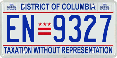 DC license plate EN9327