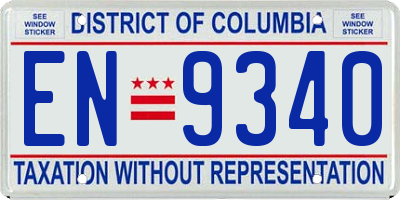 DC license plate EN9340