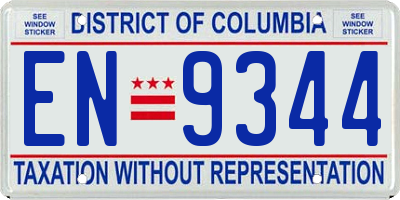 DC license plate EN9344