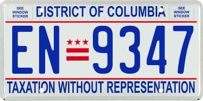 DC license plate EN9347