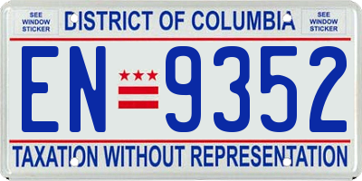 DC license plate EN9352