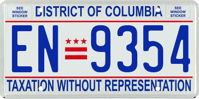 DC license plate EN9354