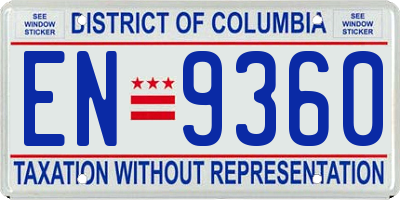 DC license plate EN9360