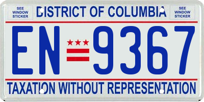 DC license plate EN9367