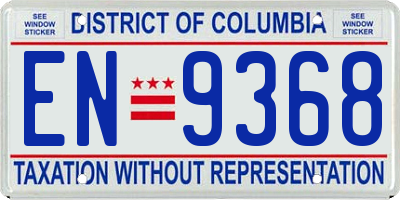 DC license plate EN9368