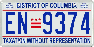 DC license plate EN9374