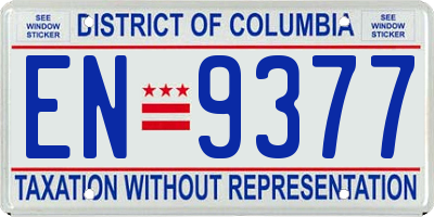 DC license plate EN9377
