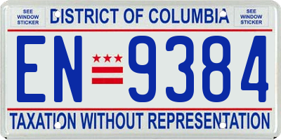 DC license plate EN9384