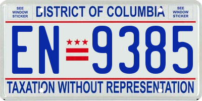DC license plate EN9385