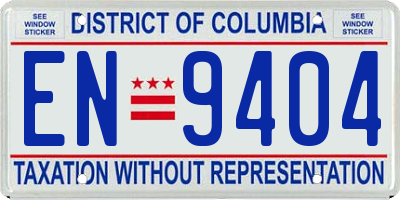 DC license plate EN9404