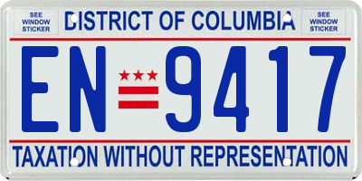 DC license plate EN9417