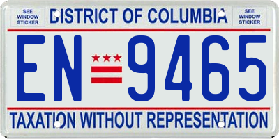 DC license plate EN9465