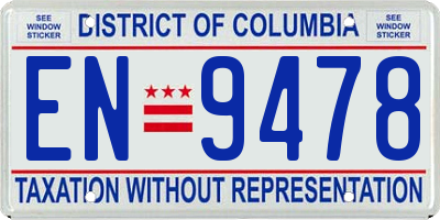 DC license plate EN9478