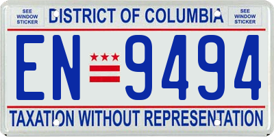 DC license plate EN9494