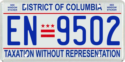 DC license plate EN9502