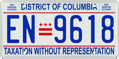 DC license plate EN9618