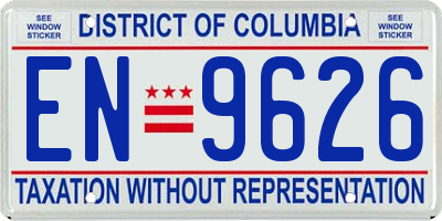 DC license plate EN9626