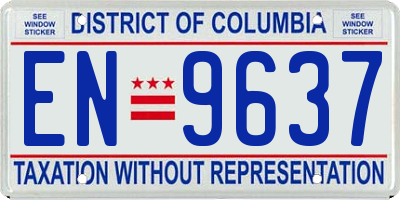 DC license plate EN9637