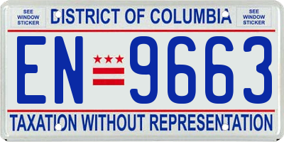 DC license plate EN9663