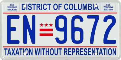 DC license plate EN9672