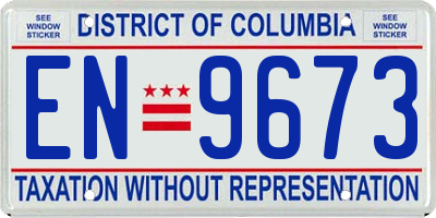 DC license plate EN9673