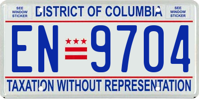 DC license plate EN9704