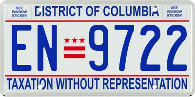 DC license plate EN9722
