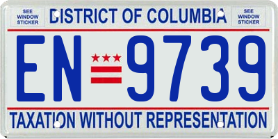 DC license plate EN9739