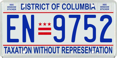 DC license plate EN9752