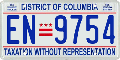 DC license plate EN9754