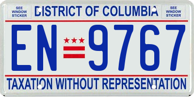 DC license plate EN9767